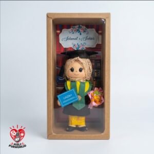 Kado Boneka Wisuda Hijab Lucu Premium Kemasan Box Eksklusif - Souvenir Kelulusan